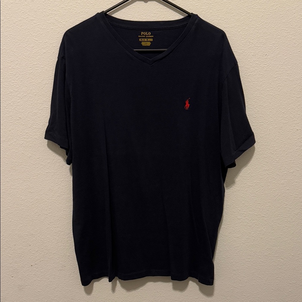 Polo by Ralph Lauren Men's Navy V-Neck Tee